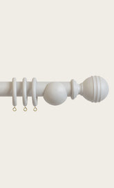 Laura Ashley 35mm Ribbed Ball Curtain Pole - Truffle